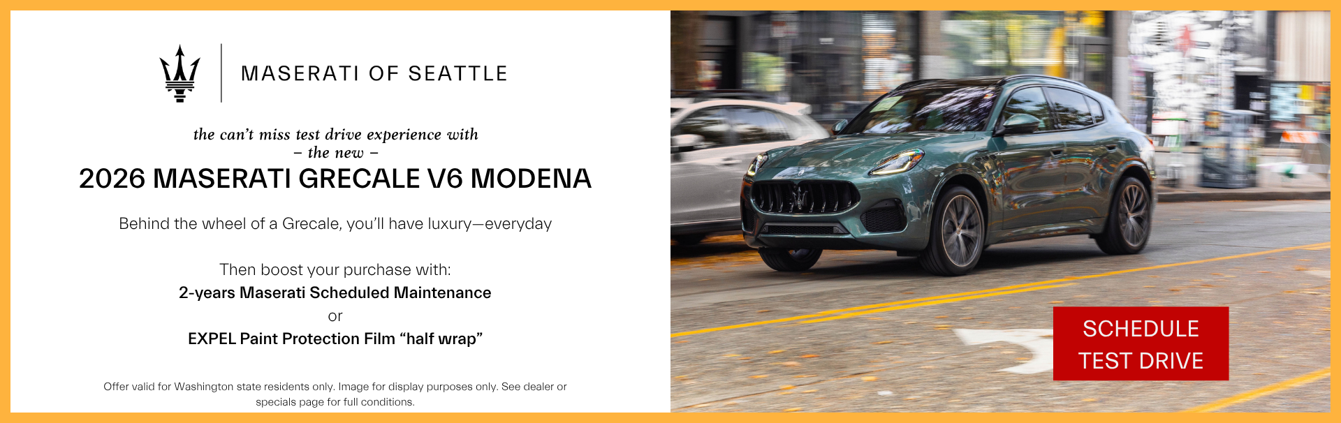 Maserati Grecale test drive offer
