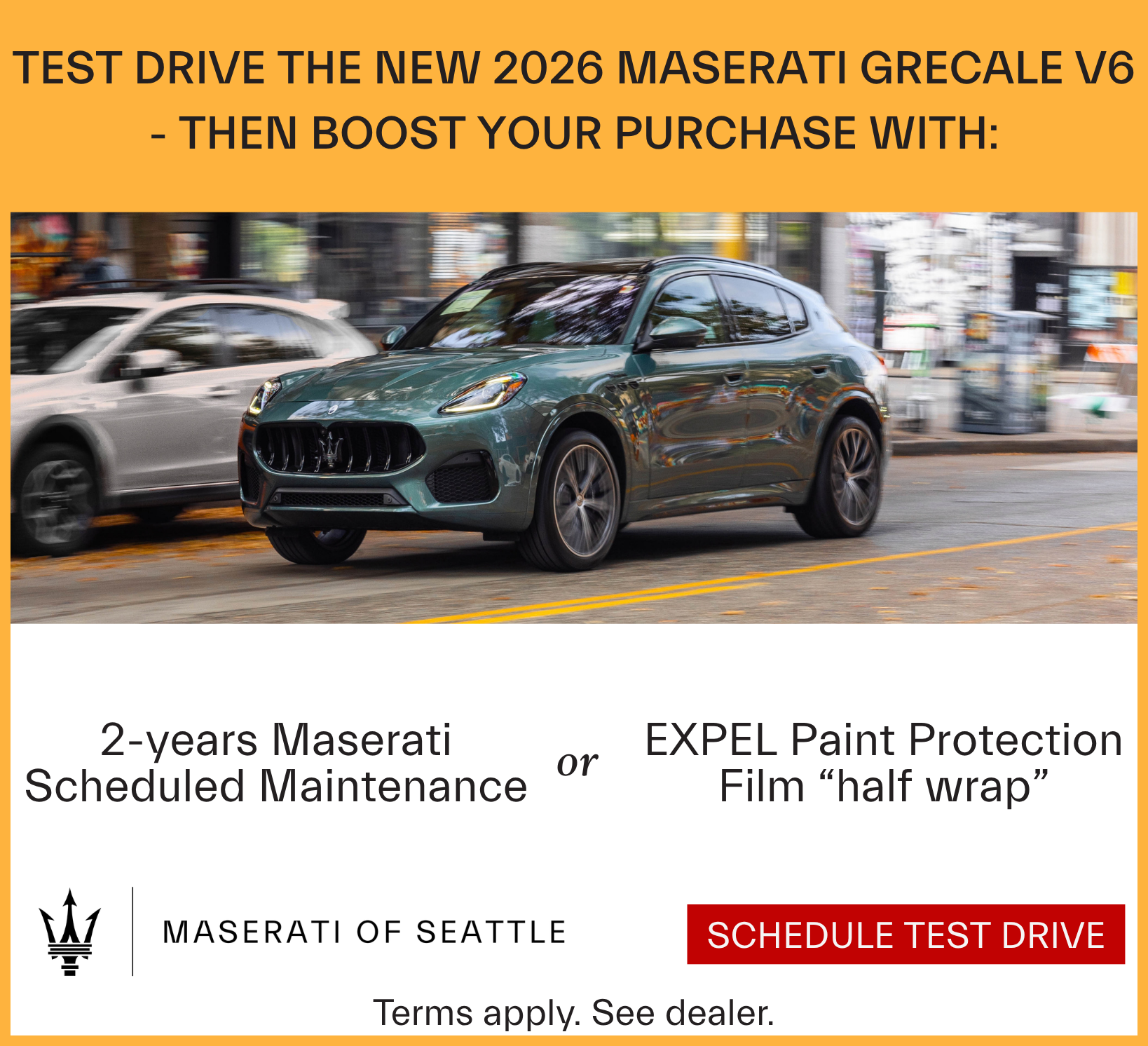 Maserati Grecale test drive offer